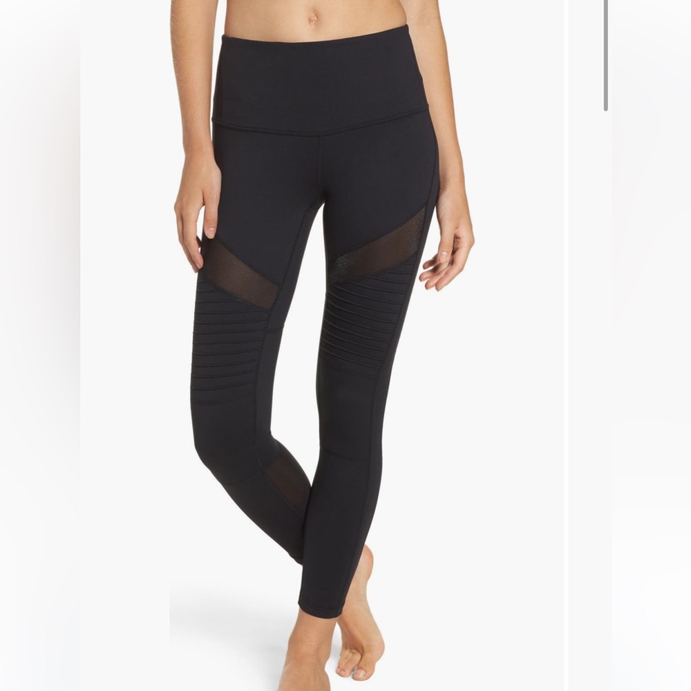 Zella Autumn High Waist Moto Ankle Leggings in Black Size Small